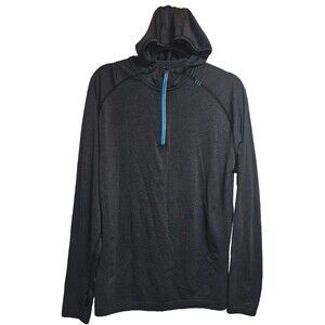 Lululemon Men’s Gray Metal Vent Quarter Zip Hoodie Gym Athleisure Exercise Large